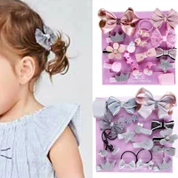 18pcsset baby accessories cute kids infant princess hairpin baby girls bowknot flower motifs hair clip set gift box props