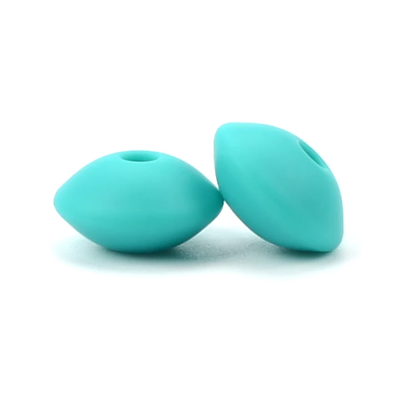 turquoise LOFCA 200 шт./лот силиконовые чечевицы 12 мм свободные Детские Прорезыватели BPA бесплатно DIY бусины для прорезывания зубов ожерелье соска цепь - Цвет: turquoise