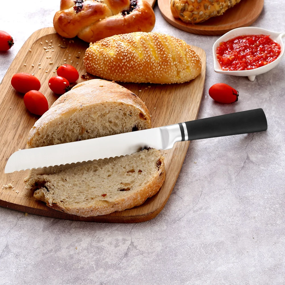 Кухонные ножи с черной ручкой нож из нержавеющей стали бытовой резак сантоку для