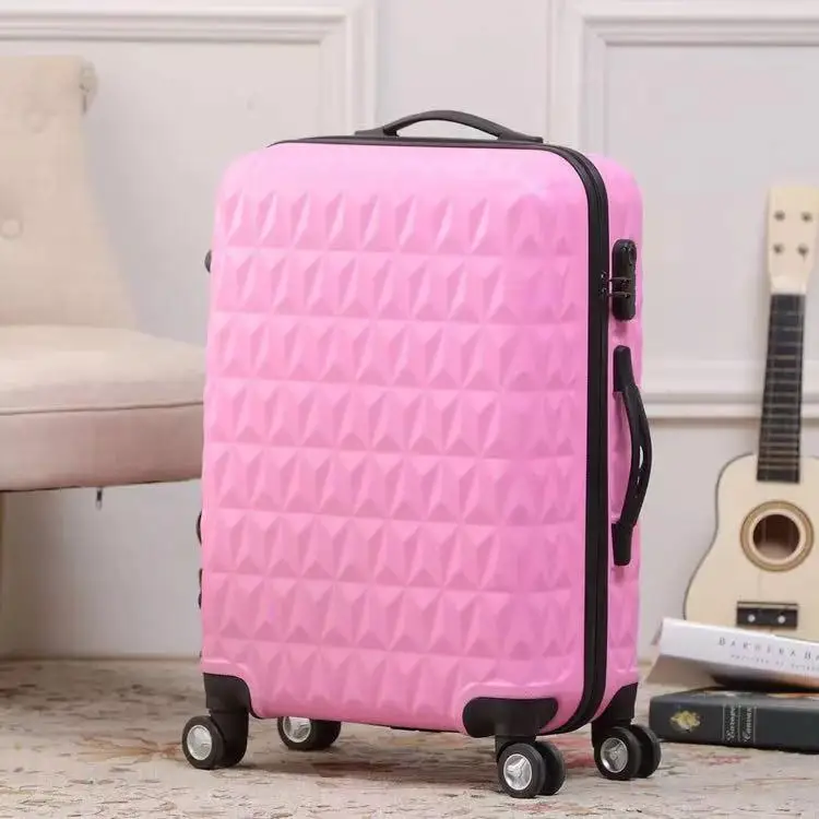 Pink 20''carry on багаж кабина чемодан с колесиками Женская тележка чехол прокатный багаж 28 дюймов Большая Сумка Мода hardside багаж для девочек - Цвет: Pink