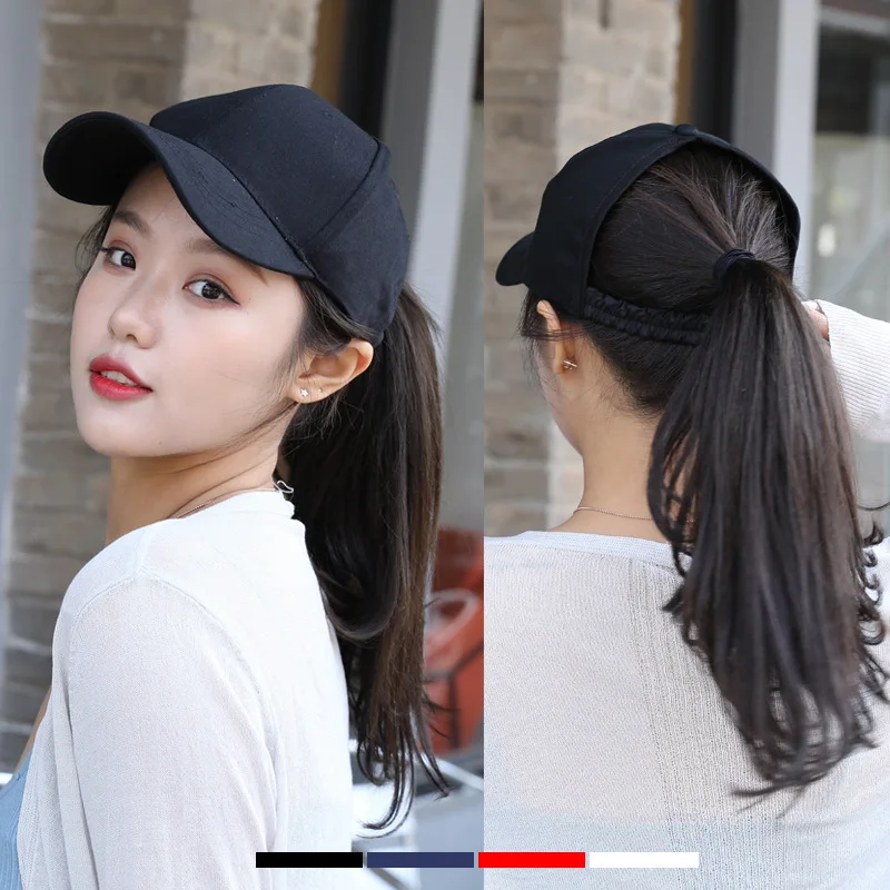 

Hollow Top Women Ponytail Hats Baseball Cap Solid Color Girls Hats Summer Outdoor Female Mesh Sun Hats