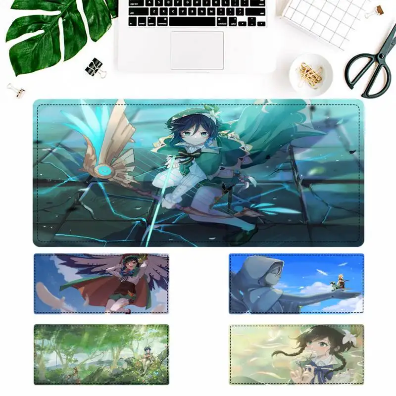 

Hot Selling Genshin Venti Gaming Mouse Pad Gamer Keyboard Maus Pad Desk Mouse Mat Game Accessories For Overwatch