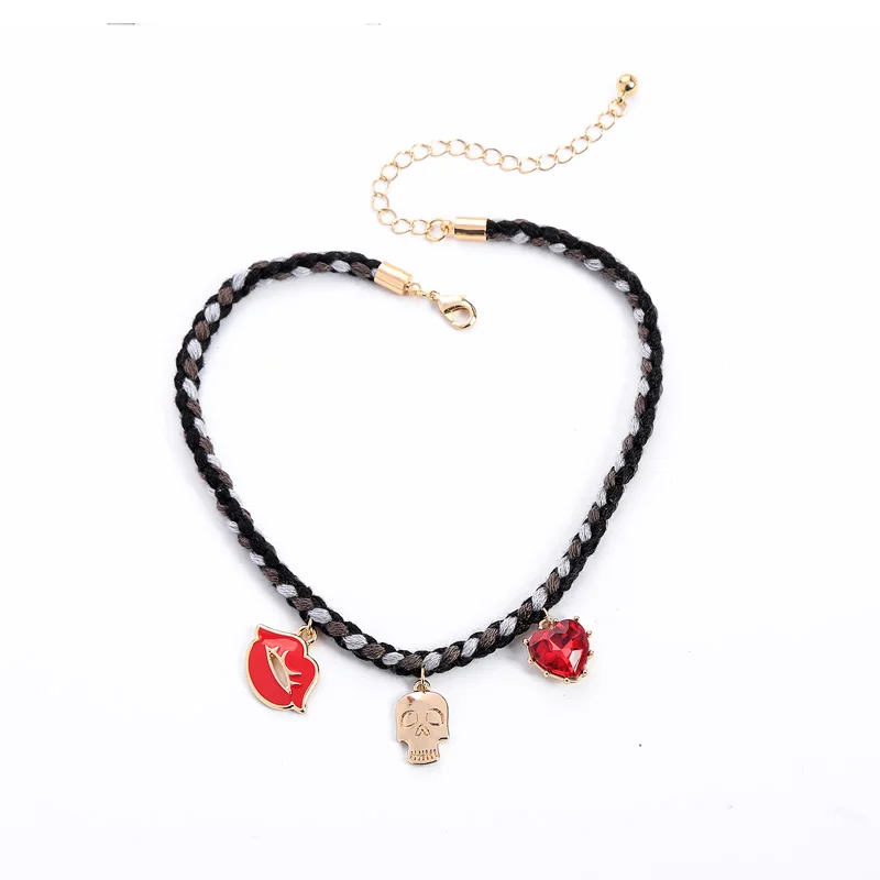 Модное ожерелье ювелирное изысканное уникальное красное эмаль сексуальное