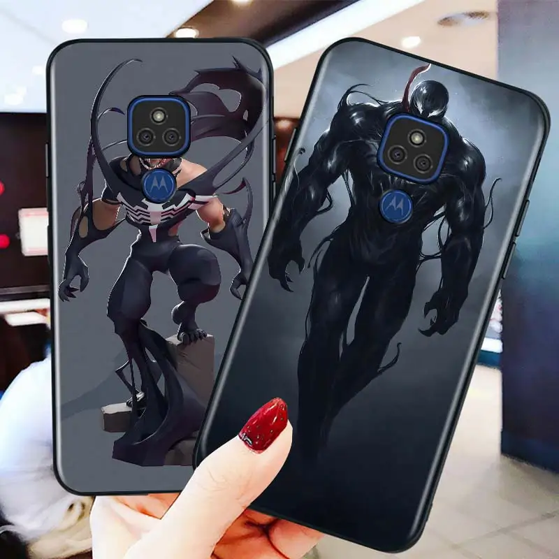 

Marvel venom venom for Motorola G9 G8 G E7 E6 One Play Marco Hyper Fusion Stylus Power Lite Edge Plus Black Phone Case