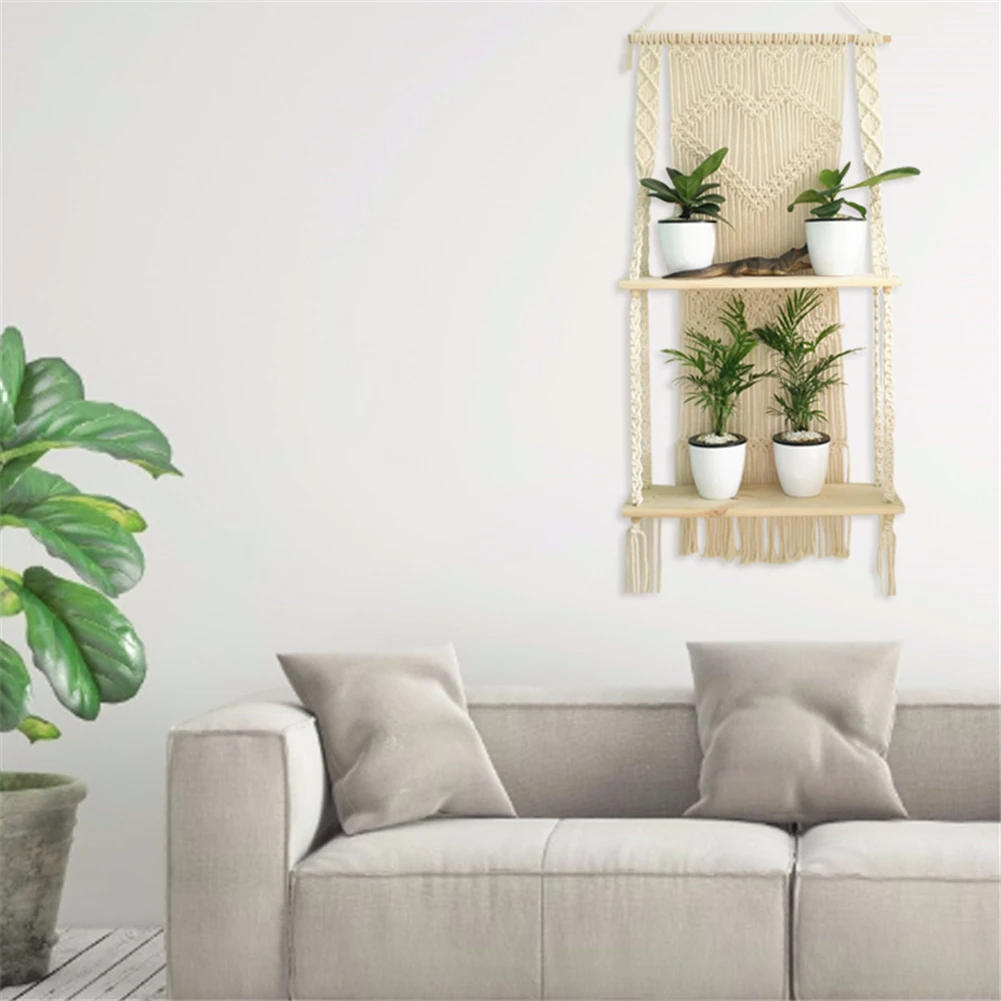 

Hand-woven Pendant Macrame Wall Hanging Art Woven Tapestry Bohemian Crafts Decoration Gorgeous Tapestry For Home Bedroom 110X50c