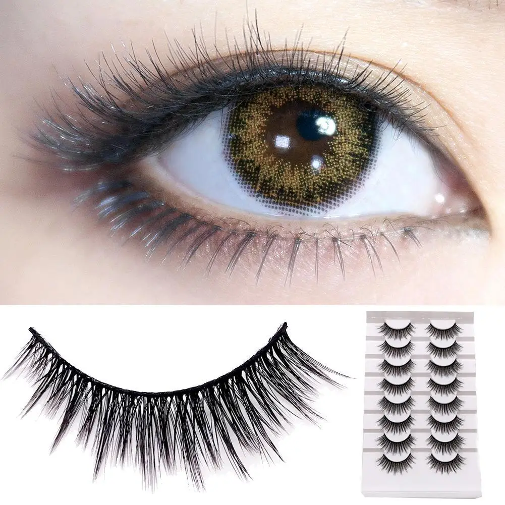 

8 Pairs Handmade False Eyelashes Natural Long Thick Lashes Extension Eye Makeup