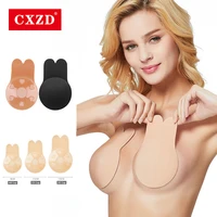cxzd invisible adhesive strapless backless reusable silicone bra self adhesive invisible push up women self adhesive sticky bra