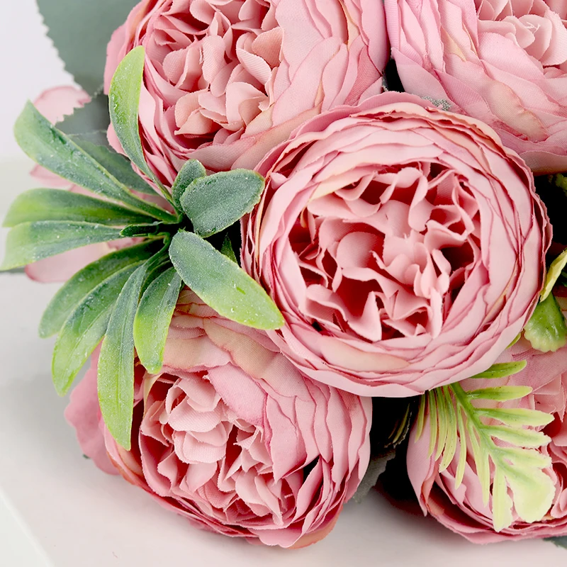 

30cm Rose Silk Peony Artificial Flower Pink DIY Home Living Room Garden Wedding Decoration Fake Flowers for Vase Cheap Bouquet