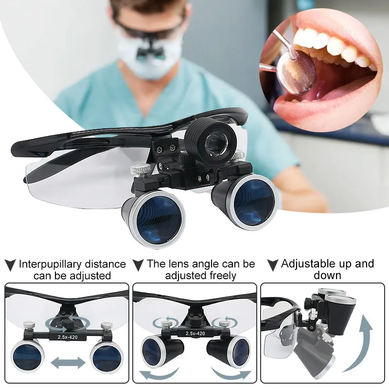 Стоматологические очки 2 5x увеличительные светодиодный Ной подсветкой