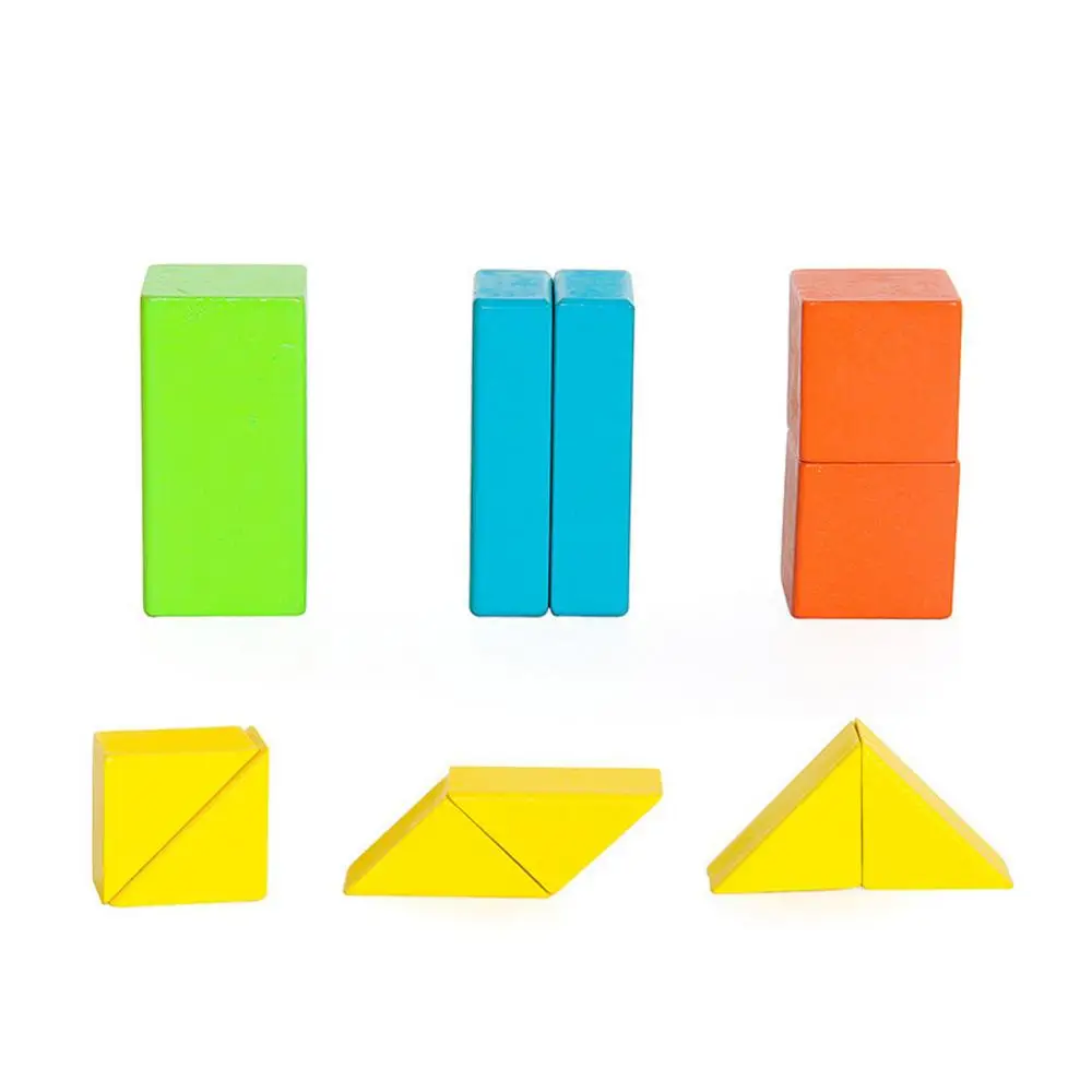 

Kids Children Building Block Wooden Geometry Shape Boys Girls Math Toys