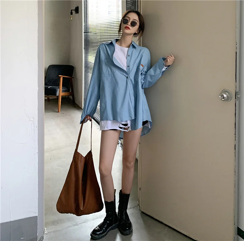 

Женская Повседневная рубашка на пуговицах, весна-осень 2021