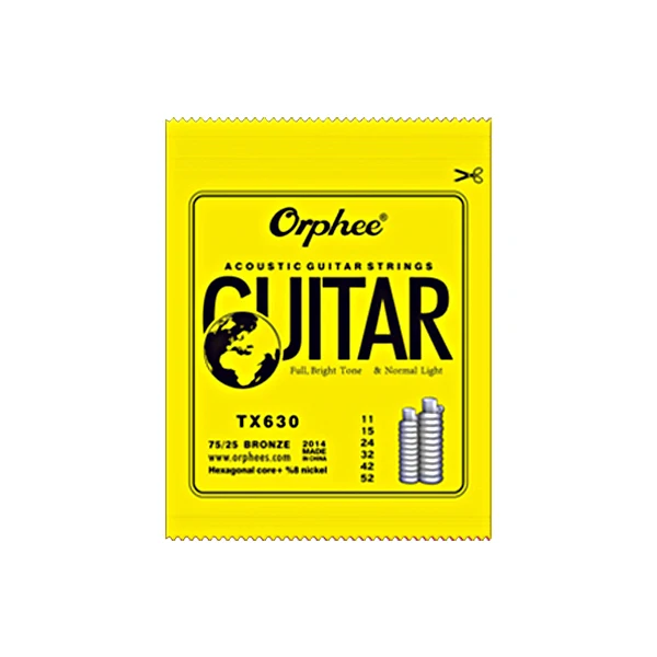 TX630 Orphee TX серия акустические гитарные струны зеленый фосфор народные шестиугольные Углеродистые стальные струны для классической гитары Музыкальные инструменты - Цвет: TX630