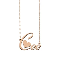 cee name necklace custom nameplate necklace pendant for women girl best jewelry choker stainless steel gold color