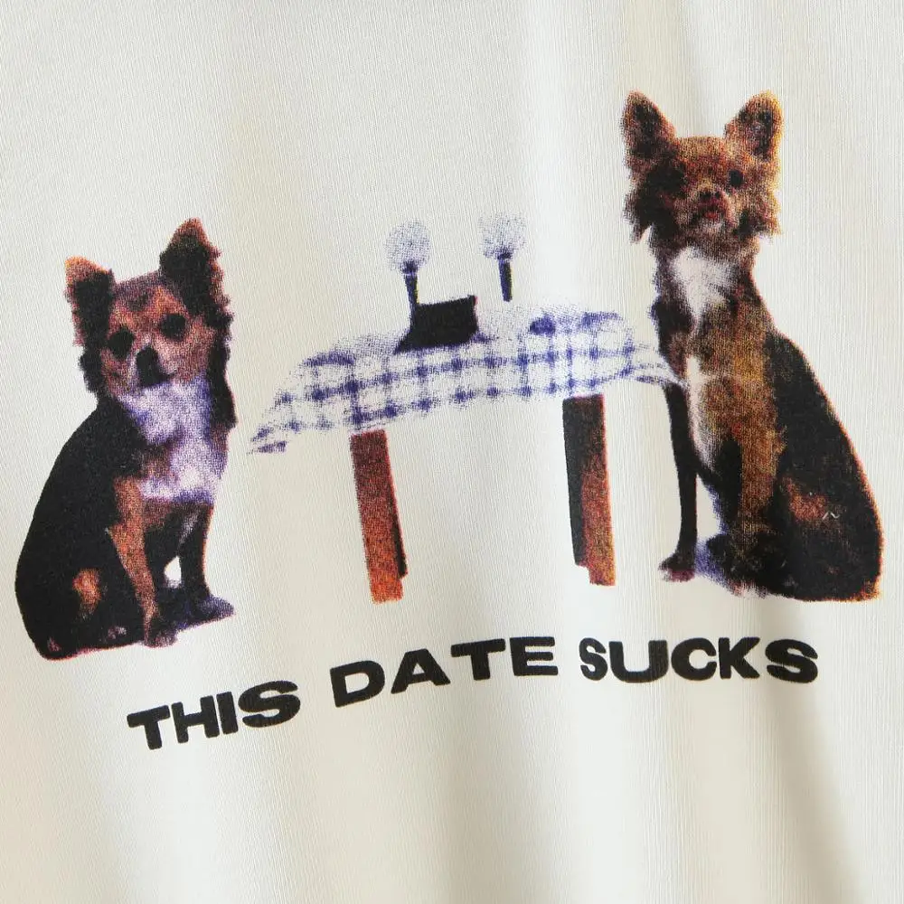 

Women T-shirts 2021 Fashion Za Carton Dog Print Elastic Short T-Shirts Sheath Sweet Cute Mujer Tops