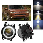 2 шт., новый автомобильный Стайлинг, ангельские глазки, передний бампер, светодиодные противотуманные фары с линзами для M-itsubishi Outlander 2012-2016 для Triton ML MN 06-15