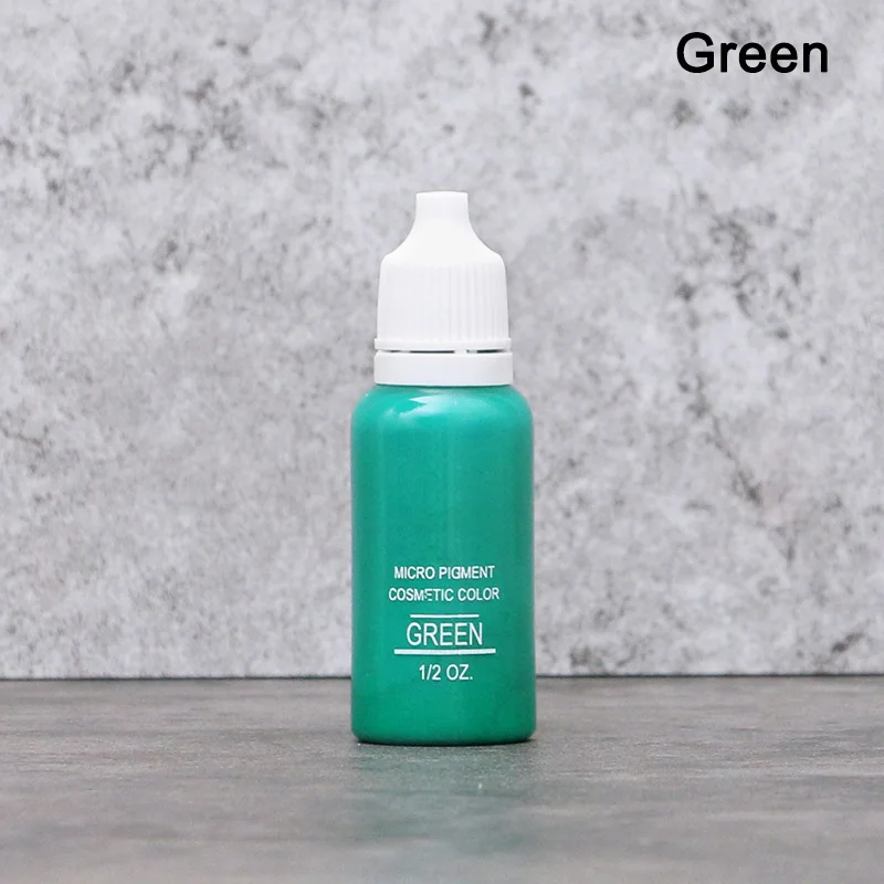 green 23 Цвета Горячая полуперманентный макияж Чернила для бровей Губы линия для глаз цвет татуировки микроблейдинг пигмент бровей татуировки цветные чернила - Цвет: green
