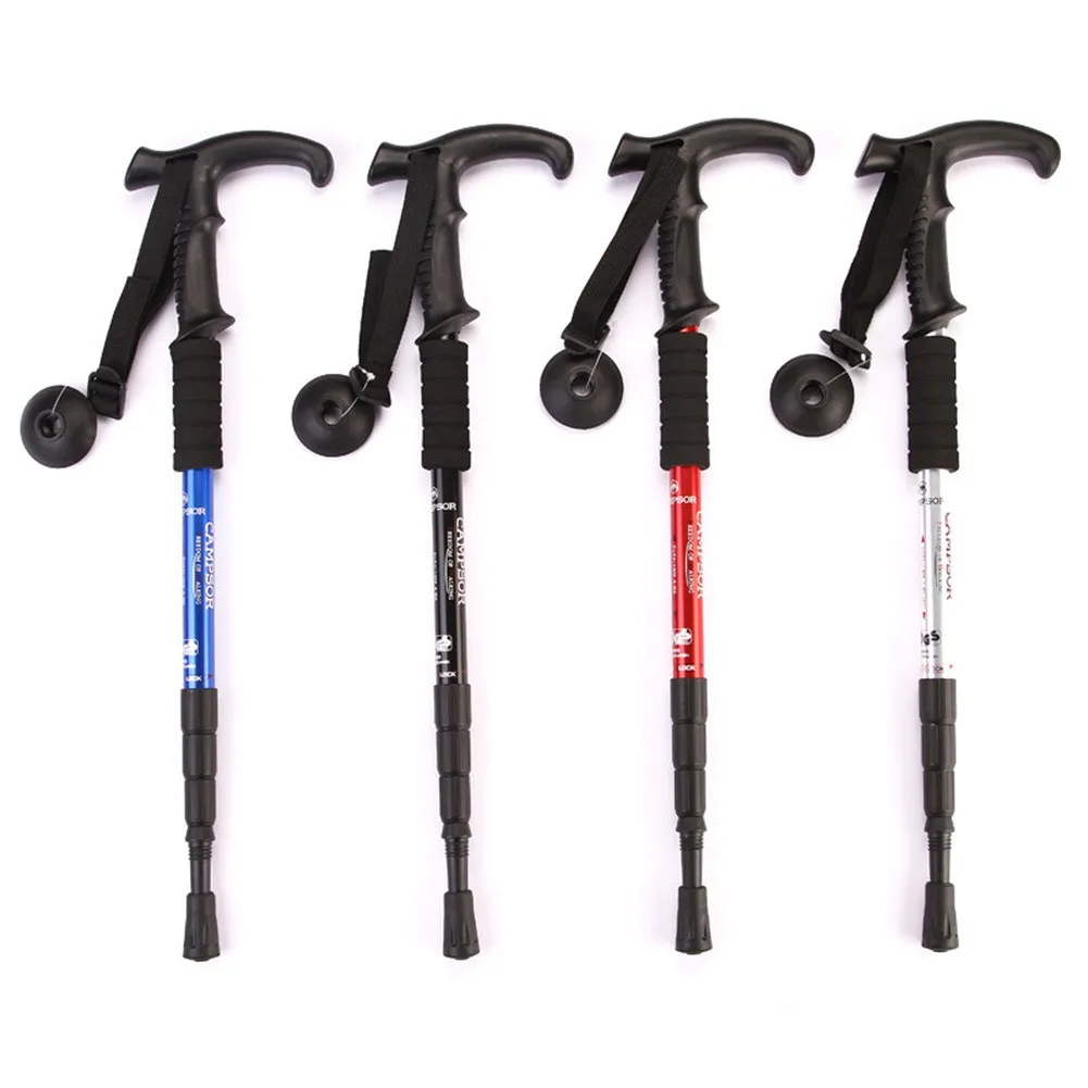 Telescopic 4-Section Antishock Trekking Pole Outdoor Anti-slip Walking Pair Stick Removable Hiking Accs | Спорт и развлечения