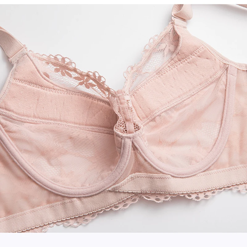 

Plus Size Women Full Coverage Underwire Soft Wire Lace Embroidery Surpportive Minimizer Bra 34 36 38 40 42 44 46 C D E F G H I J