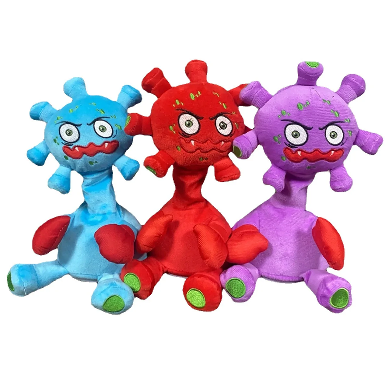 

Новые электрические плюшевые игрушки, синие/красные/фиолетовые Мультяшные имитации вирусов, креативные Кричащие Забавные куклы для взросл...