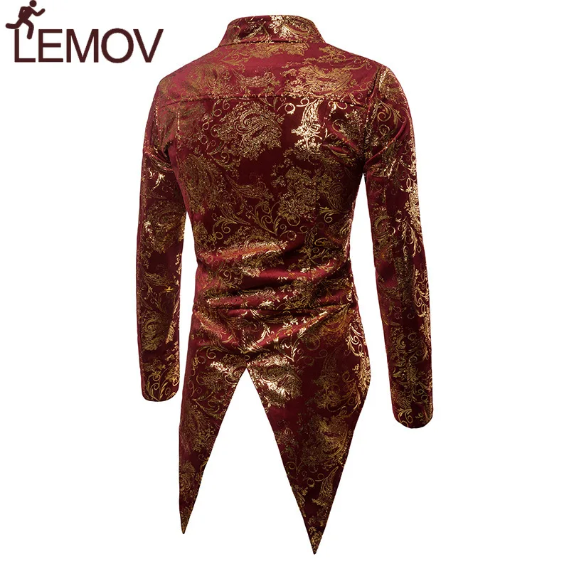 Мужской пиджак золотистого и красного цвета новинка 2018 двубортный с отворотами