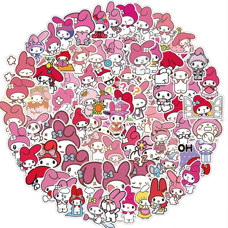 

100PCS Cartoon Melody Graffiti Sticker Girl Collection Anime Toy Motorcycle Car Laptop Luggage PVC Stickers Gift