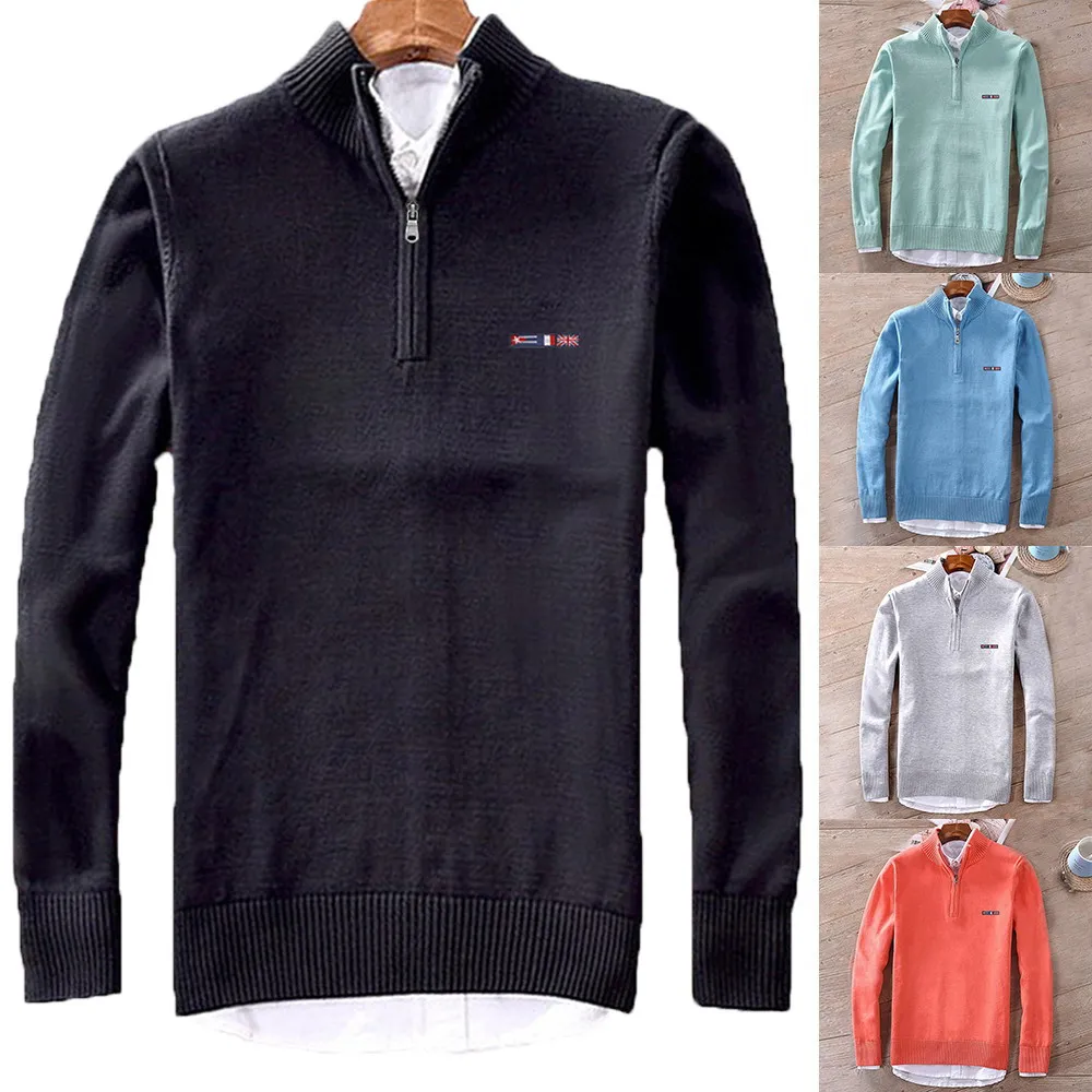 

Свитер мужской осенне-зимний из 100% хлопка, с воротником «хомут», 8504