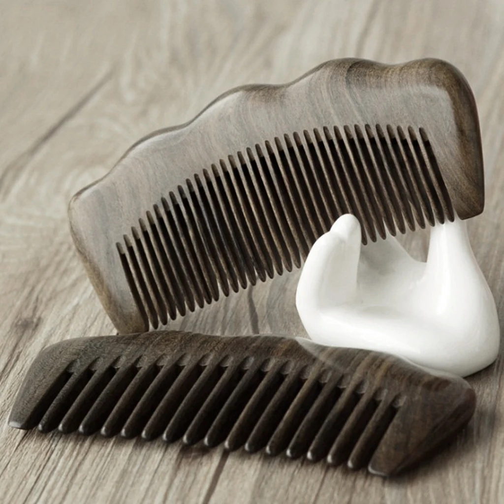 

Wooden Handmade Anti Static Detangling Comb for Head Hair Mustache Beard