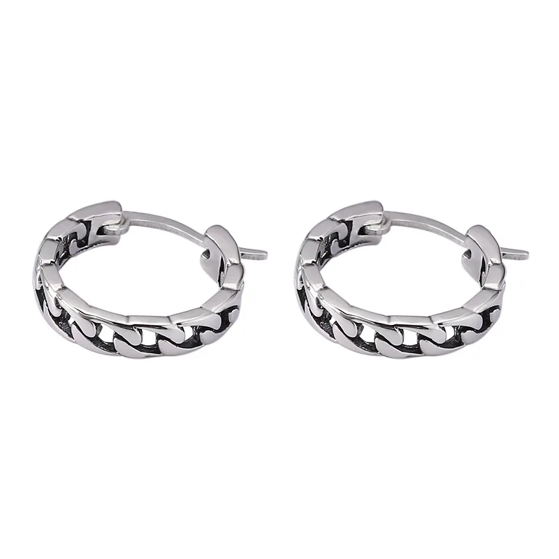 

BONLAVIE 925 Pure Silver Chain Ear Clip about Geometric Design Ear Ring Earrings Female Ear Stud Vintage
