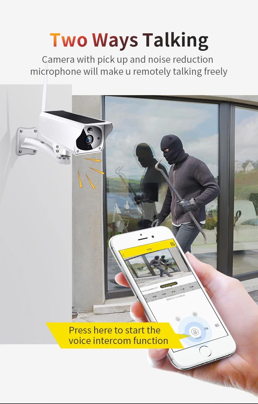 1080P ip-камера на солнечной батарейке Wifi беспроводная камера безопасности
