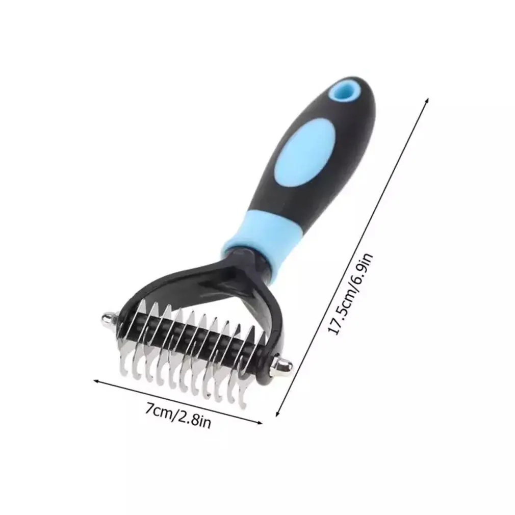 

Hot 2 Sided Professional Hair Removal Comb for Dogs Cat Detangler Fur Trimming Dematting Deshedding Brush Cleaning Grooming Tool