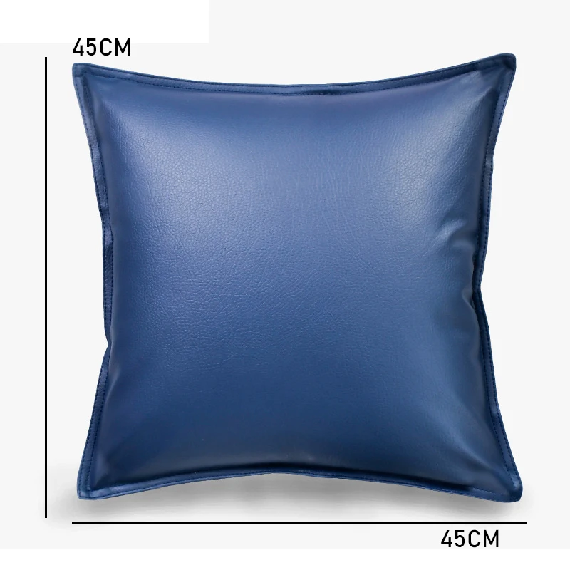 

PU Leather Pillow Case Waterproof Cushion Cover Luxury Solid Color Pillowcase Car Seat Home Sofa Bed Decoration 45x45cm