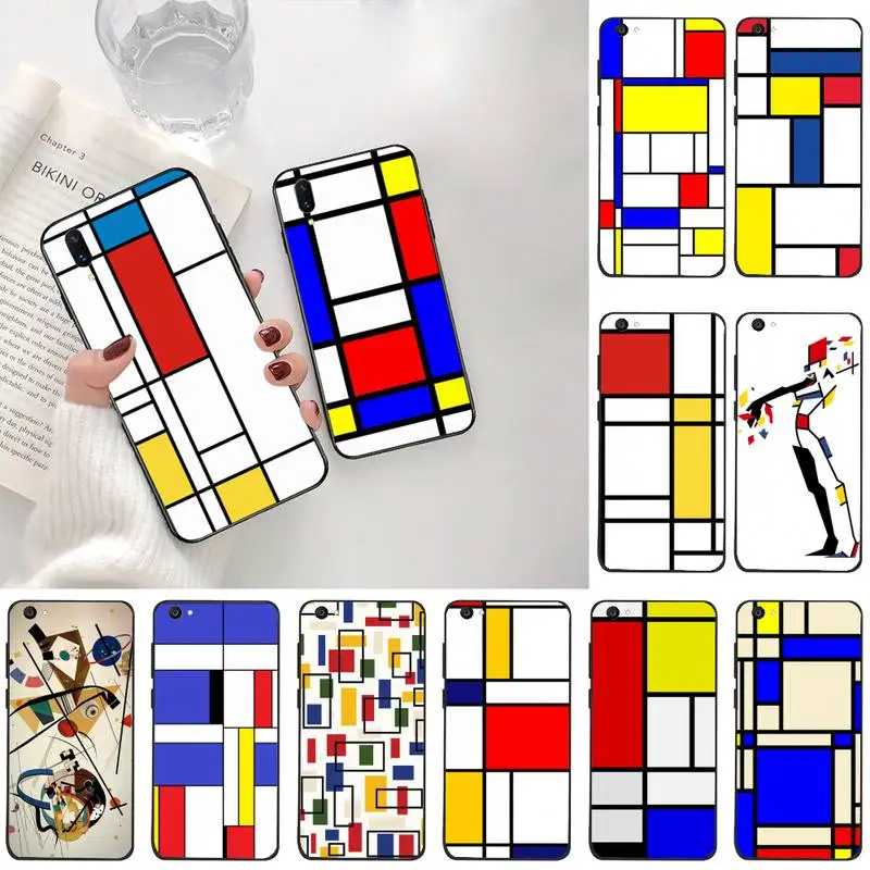 Bauhaus стиль абстрактный piet mondrian клиент высокое качество чехол для телефона Vivo Y91c Y17