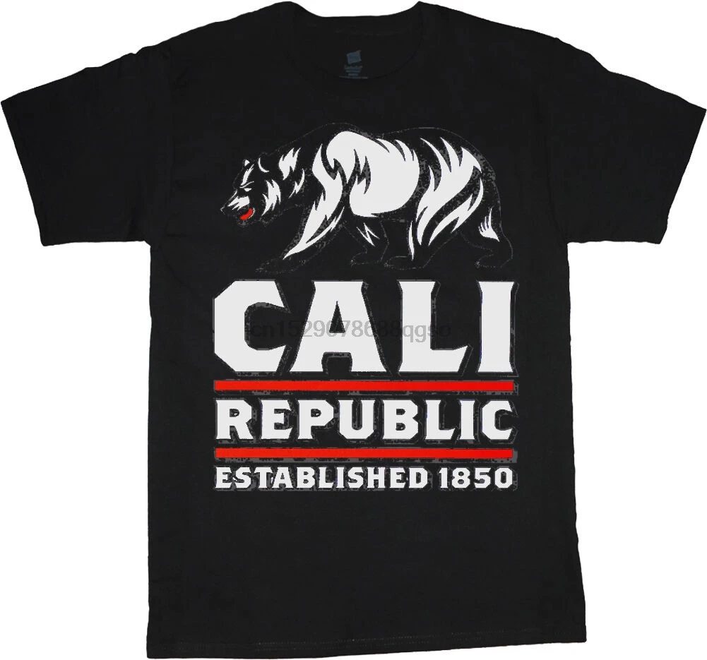 Калифорнийский Медведь футболка для мужчин cali Республика флаговый