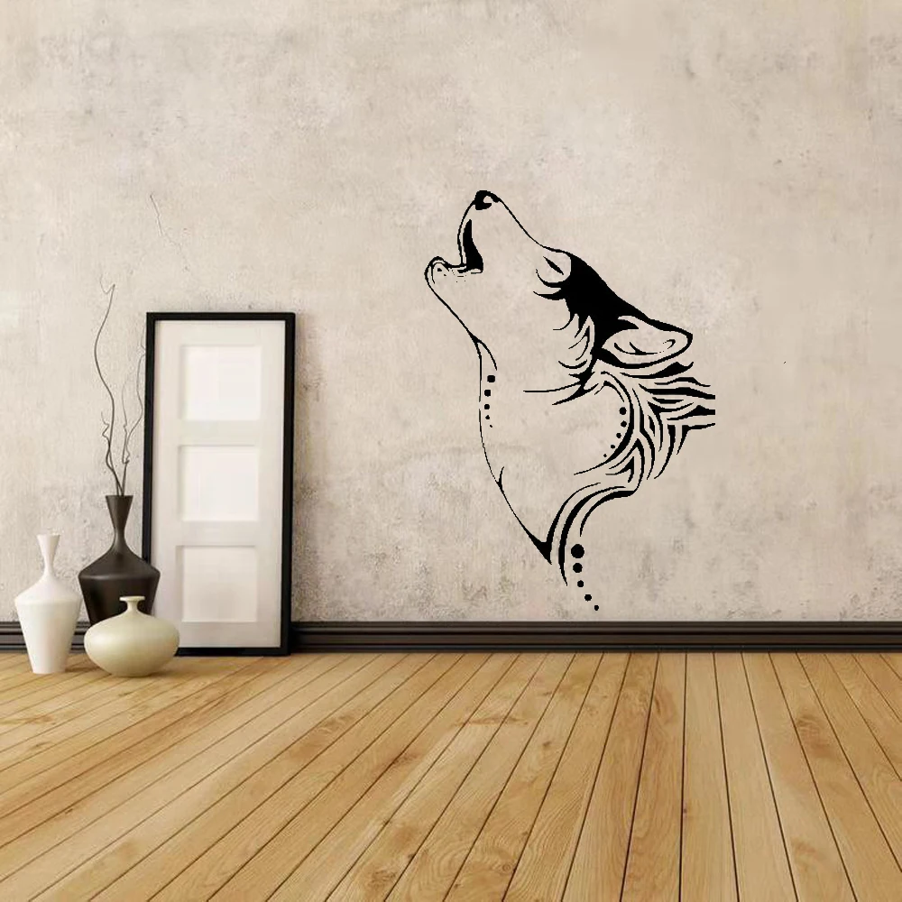 Воющий волк настенные наклейки дикие животные виниловые дикая природа домашний