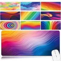 anti slip waterproof pu leather computer mouse pad smooth portable game laptop mouse pad watercolor pattern large mouse mat