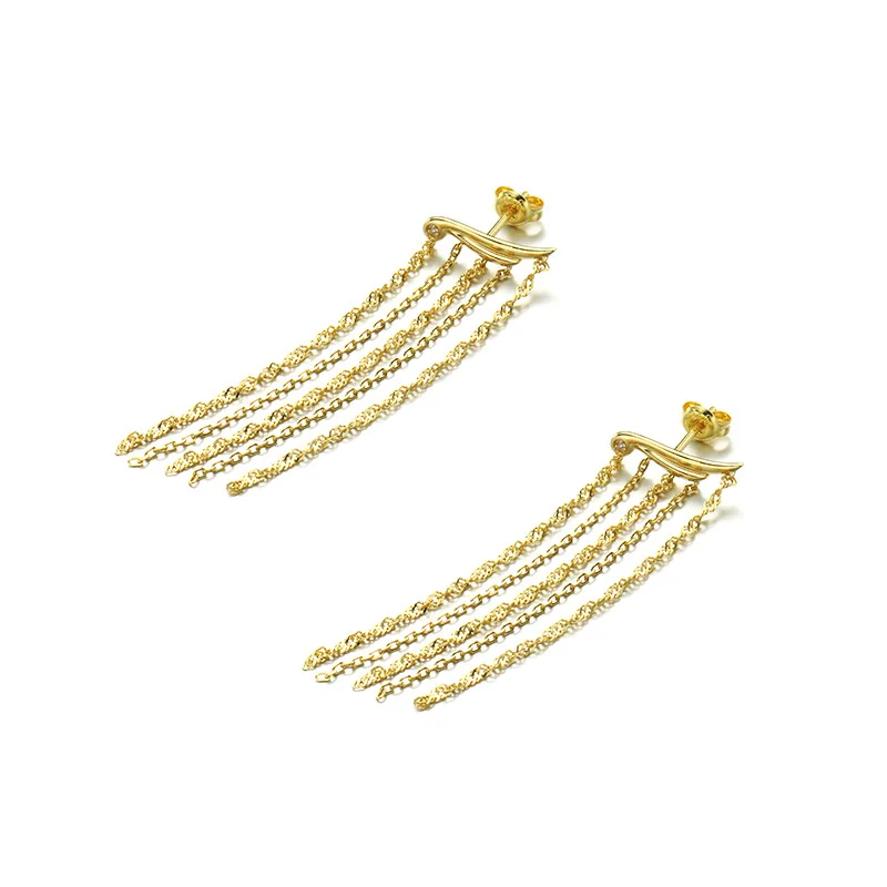 LAMOON S925 висячие серьги из серебра 925 пробы 14K позолоченные модные Подвесные с