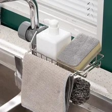 Faucet rack stainless steel sink storage rack sponge drain shelf Kitchen  Dish Cloth Rag Finishing Rack   Bathroom Soap Storage