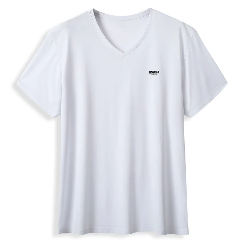 

Summer 2021 new men's plus size solid versatile V-neck short sleeve T-shirt