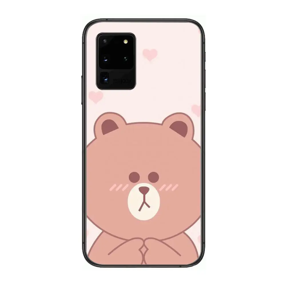 

Cute little bear Phone cover hull For SamSung Galaxy S 6 7 8 9 10 20 Plus Edge E 5G Lite Ultra black soft bumper