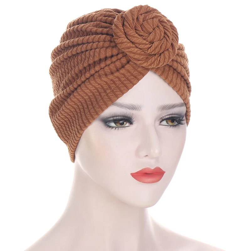 

Muslim Women Head Scarf Chemo Hat Turban Pre-Tied Headwear Bandana Tichel Cancer Hair Loss Head Scarf Head Wrap Stretch Caps New