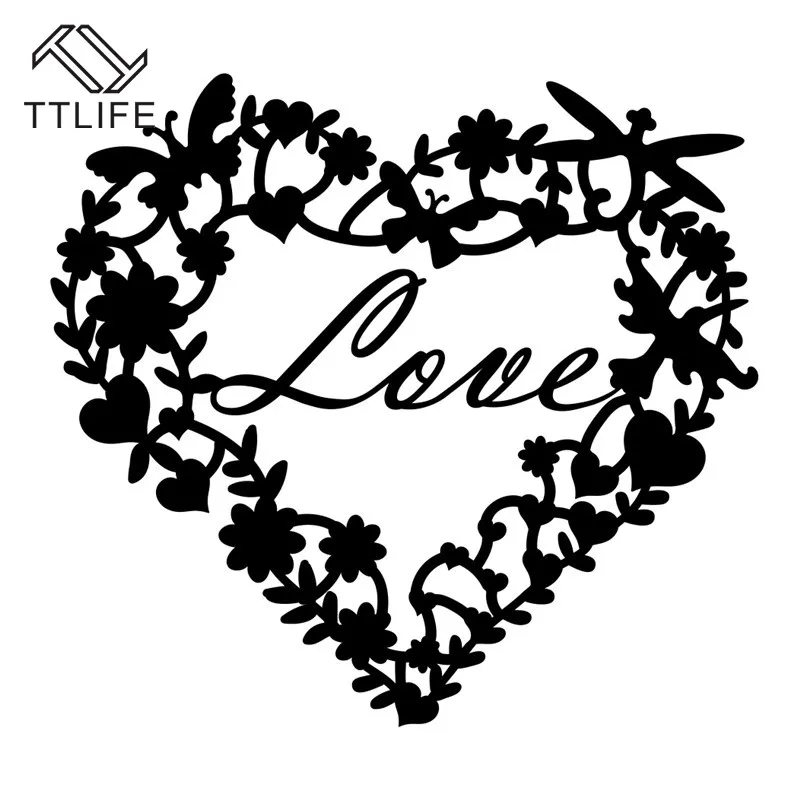 TTLIFE любовь сердце металлические штампы цветок кластер для скрапбукинга