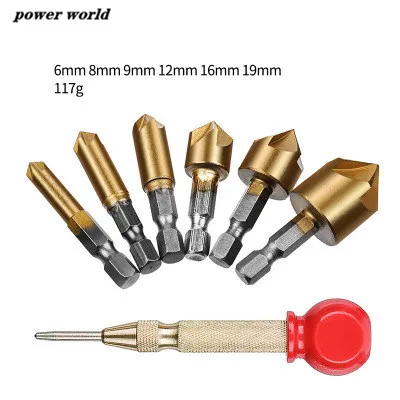 Набор сверл для зенковки 7 шт. 1/4 ''шестигранный хвостовик HSS Зенковка 90