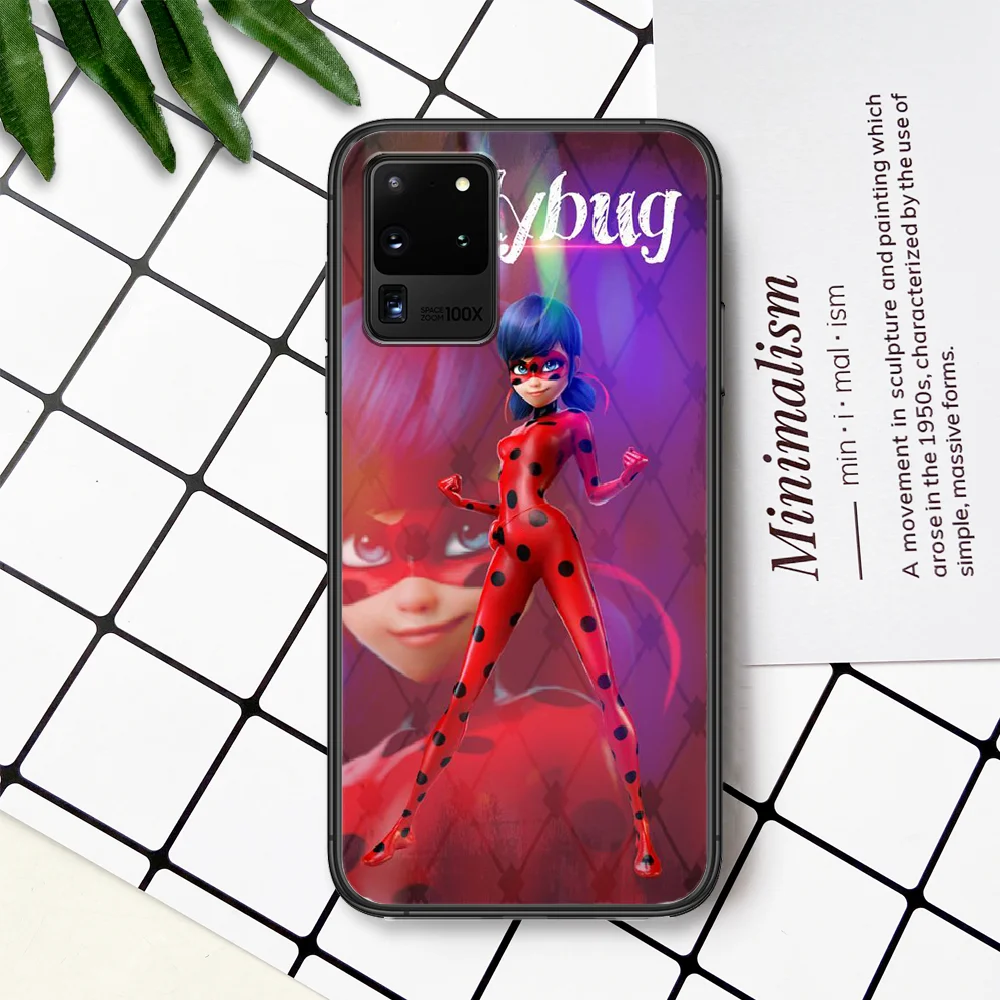 

Cartoon Girl Miraculers Ladybugs Phone Case For Samsung Galaxy Note S 8 9 10 20 Plus E Lite Uitra black Bumper Tpu Cell 3D Back
