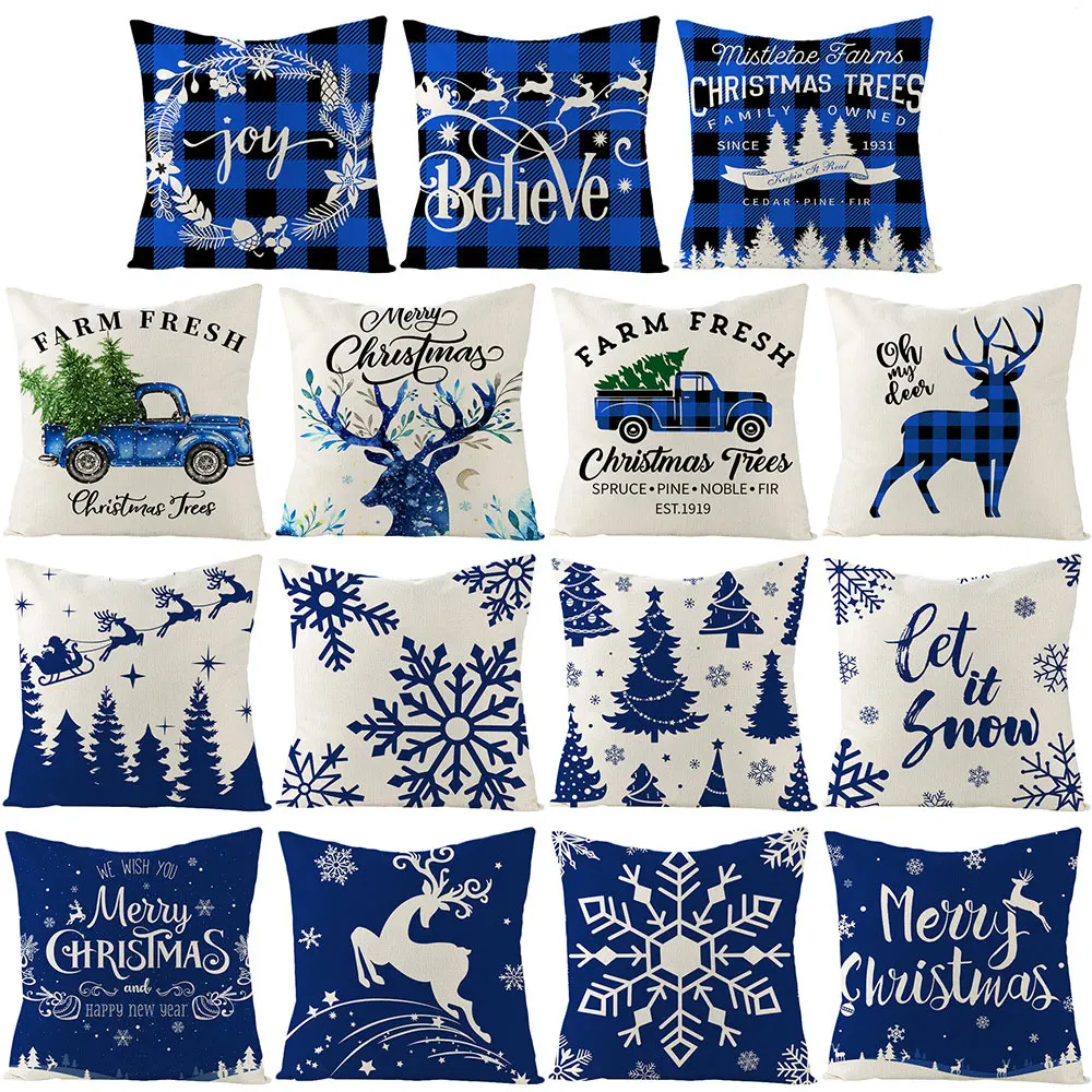 

Льняной чехол для подушки, товары для дома, домашние наклейки, чехлы, Рождественская Подушка, чехол для автомобильного сиденья, подушка 45 см