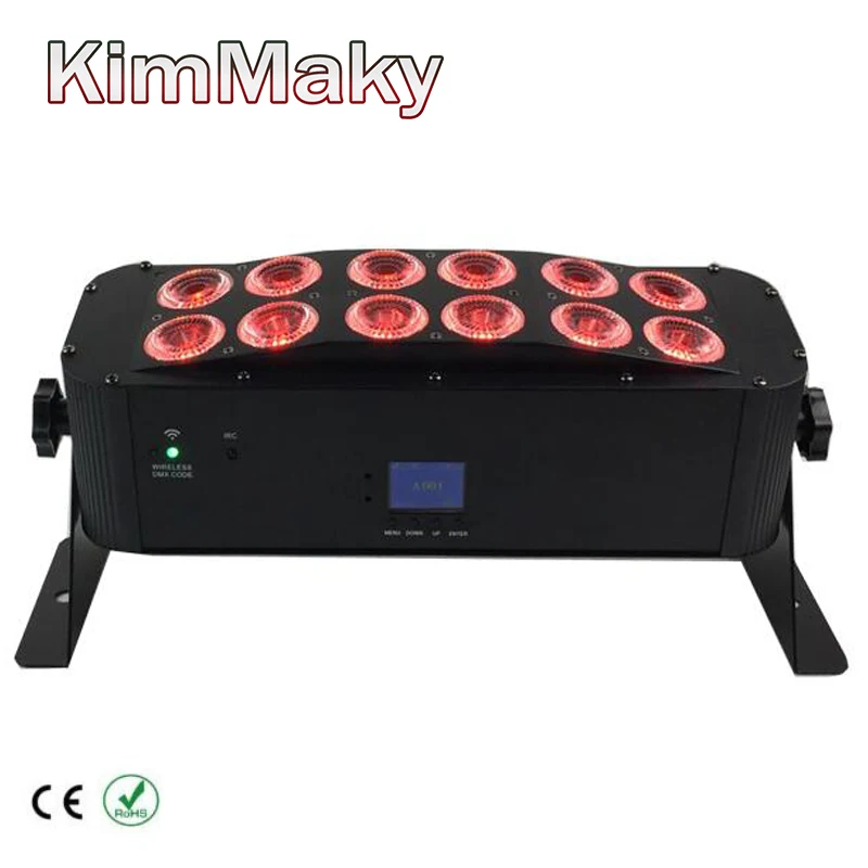 6 светильников/футляр на батарейках светодиодный беспроводной DMX 12X18W RGBWA + УФ DJ