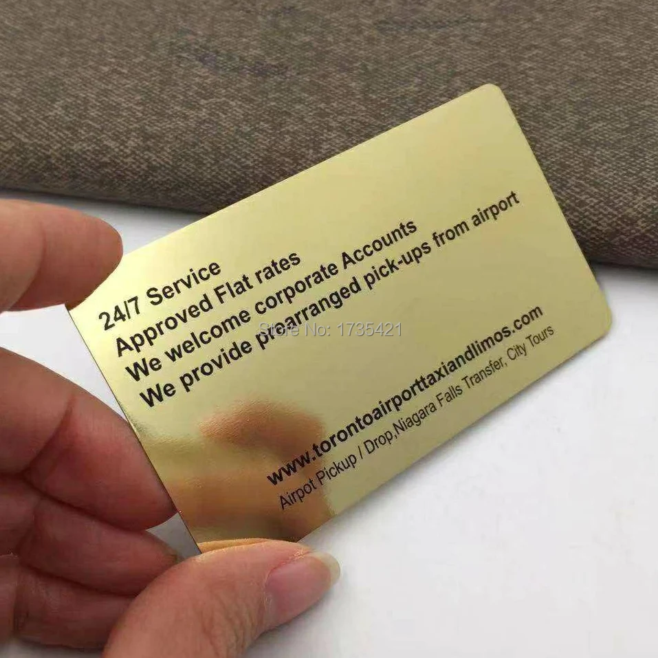 На заказ золотые металлические визитная карточка/металлическая