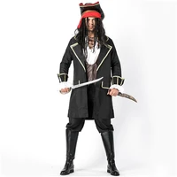 men pirates of the caribbean captain jack cosplay halloween warrior costumes carnival purim parade masquerade role party dress