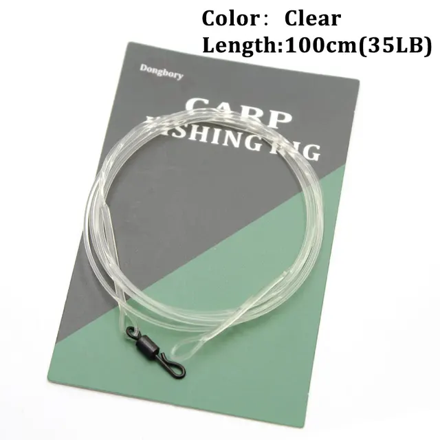 Sf 1m 30lb Carp Fishing Leader Line Fluorocarbon Covert Fused Loop Leaders  With Quick Change Swivels Fast Sink Shock Resistant - Fishing Lines -  AliExpress