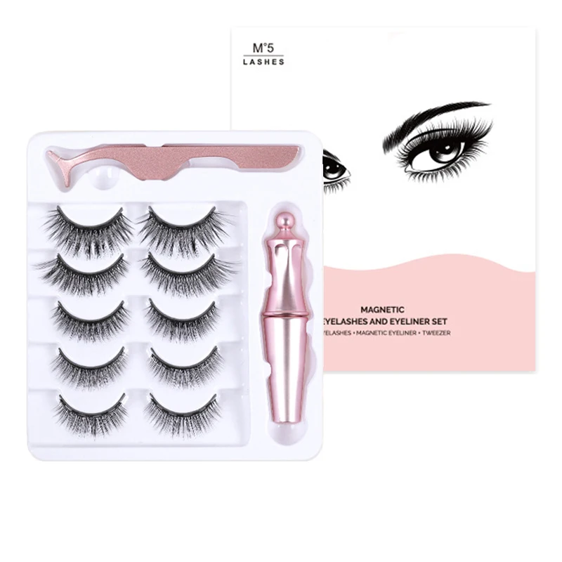 Новые 5 пар смешанные магнитные накладные ресницы натуральные длинные и жидкие