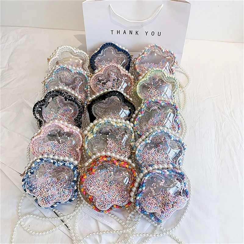 

Летняя акриловая прозрачная сумка, сумка ручной работы, сумка на плечо с жемчугом «сделай сам», Сумка с помадой, кошелек, сумки, прозрачные с...